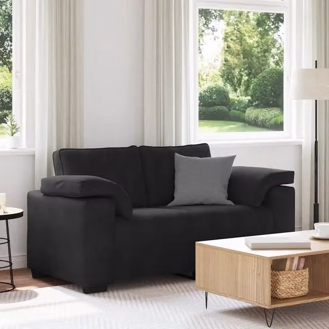 Divanetto moderno vidaXL in velluto nero L: 160 cm, P: 77 cm, H: 82 cm – 1