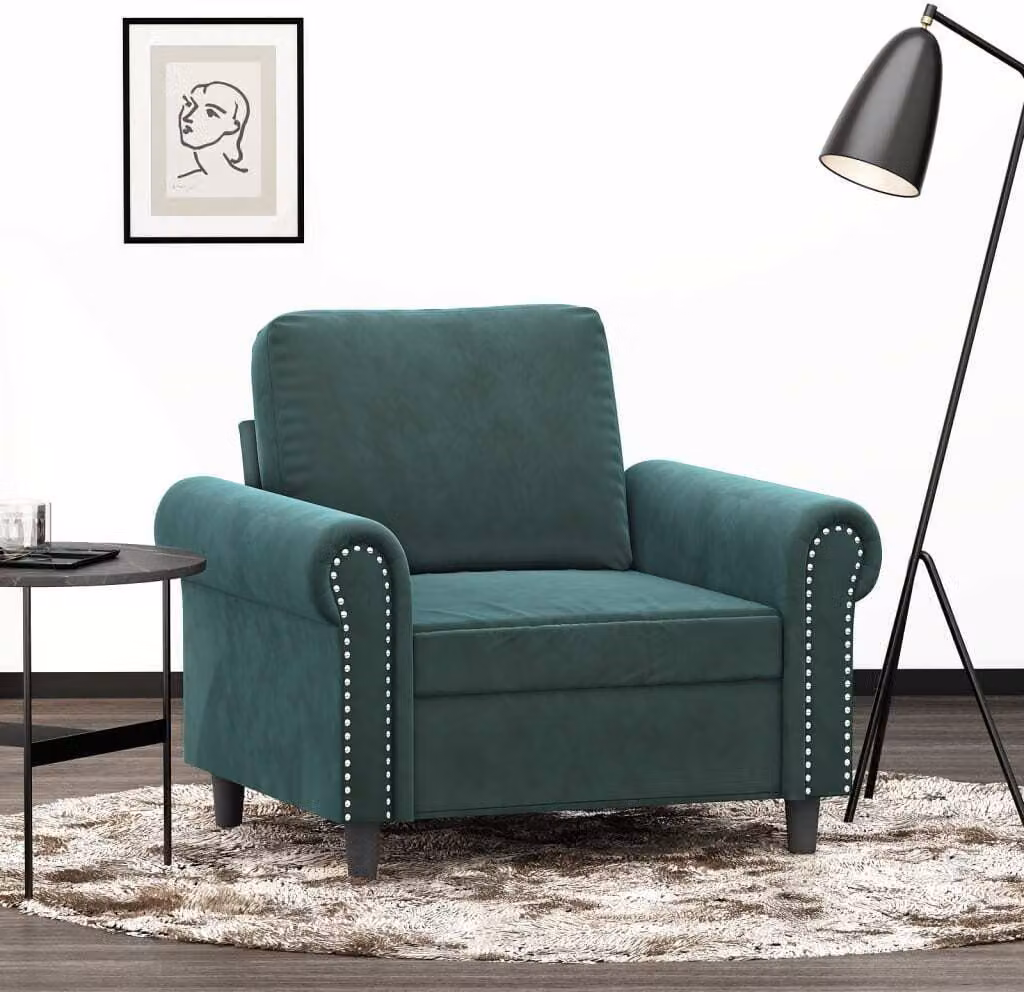 Maison Exclusive - Poltrona verde scuro 60 cm velluto
