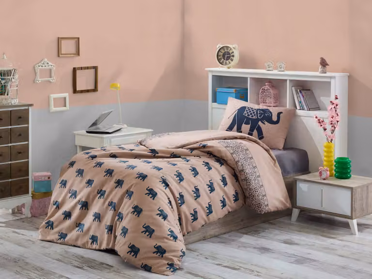 L'Essentiel Linge de Maison, Begonvilla- EPJ0163, blu, copriletti, 65% cotone / 35% poliestere
