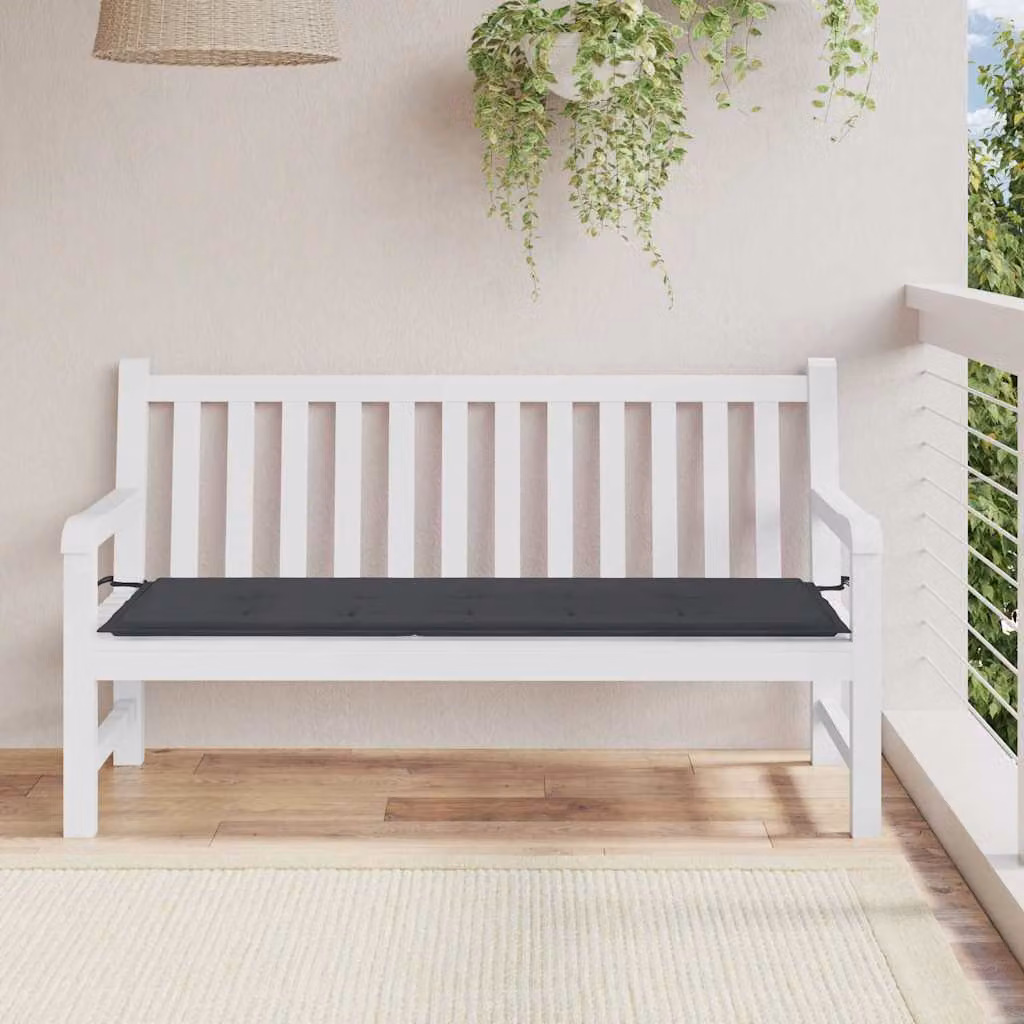 vidaXL Cuscino per Panca Nero in Tessuto Oxford e Schiuma, L/P/H: 150 x 50 x 3 cm