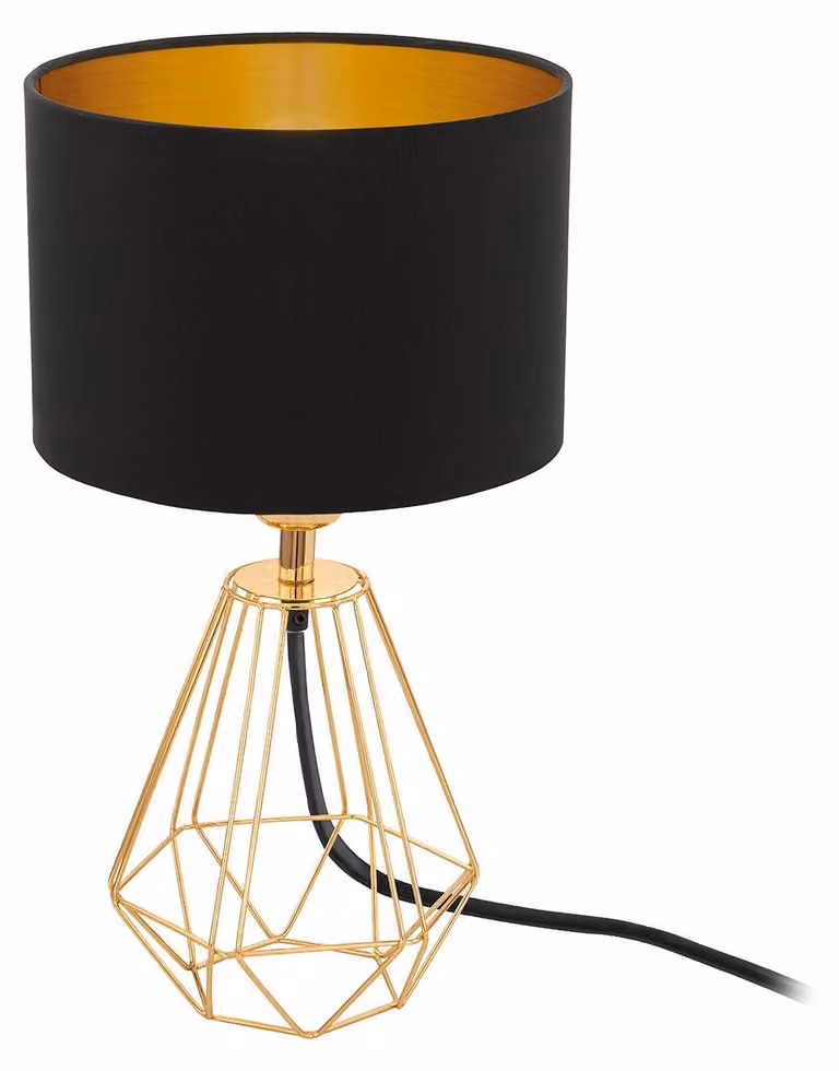 Lampada Da Tavolo Carlton 2 Acciaio Ottone 1 Luce E14