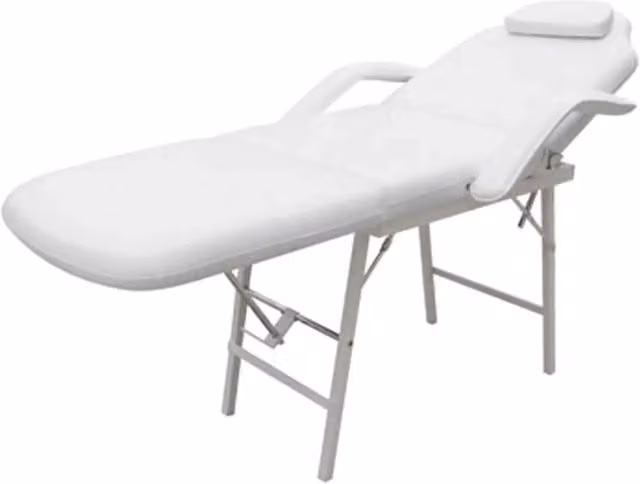 Lettino da Massaggio Portatile in Similpelle 185x78x76cm Bianco CFW7908145