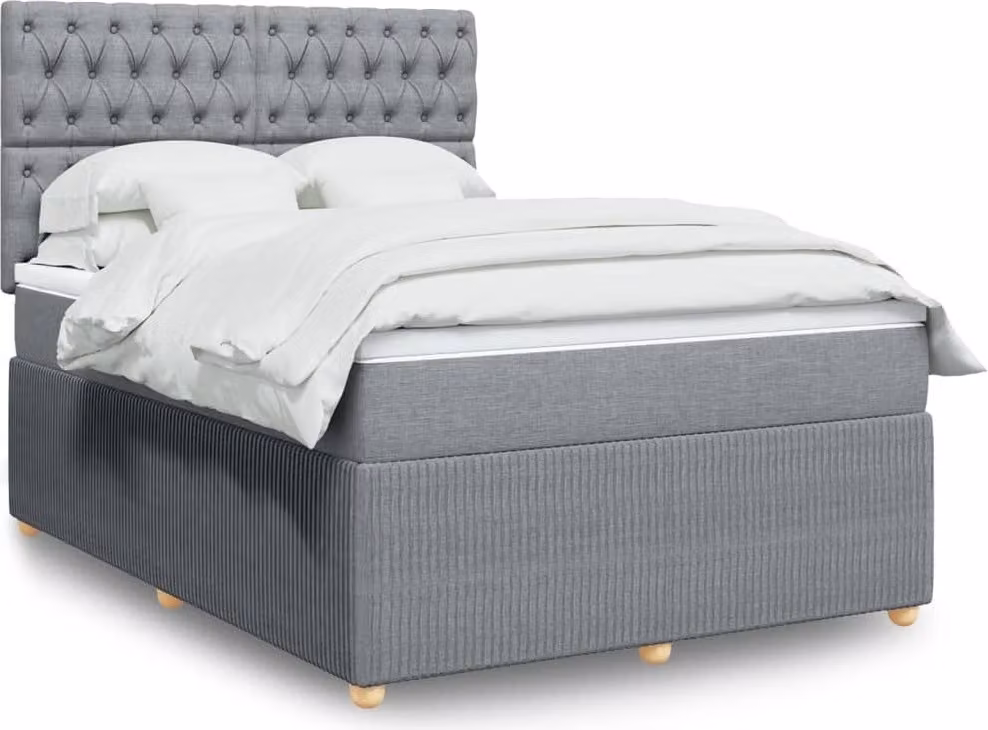 Maison Exclusive - Letto boxspring con materasso Grigio chiaro 140x200 cm Tessuto