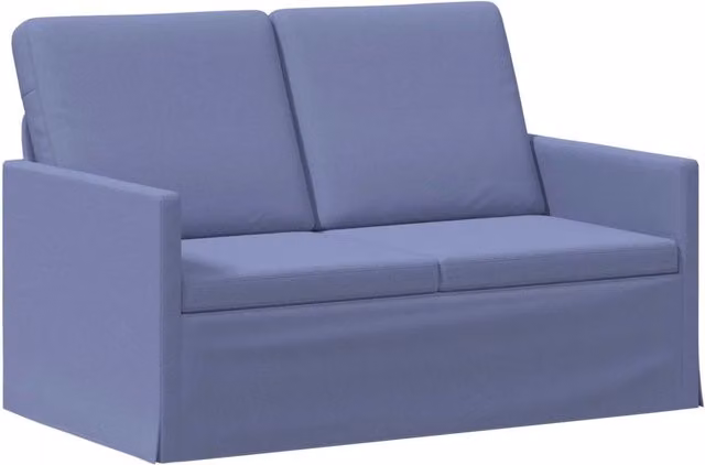 Divano a 2 posti moderno vidaXL in tessuto blu con struttura in metallo L: 130 cm, P: 81 cm, H: 82 cm