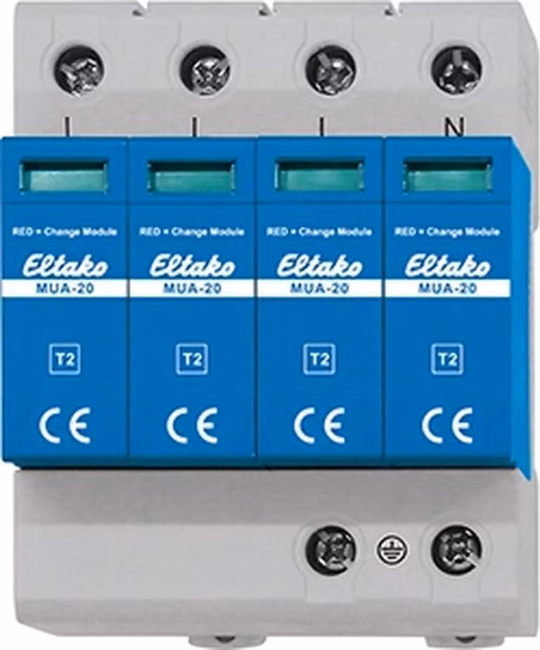ELTAKO Scaricatore di sovratensione modulare tipo 2, montaggio su guida DIN, 1 pz.