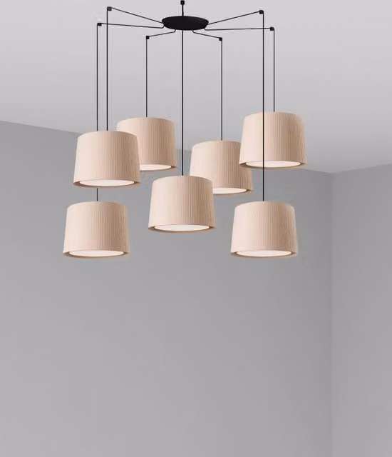 SAMBA 7L Lampada sospensione nera/beige