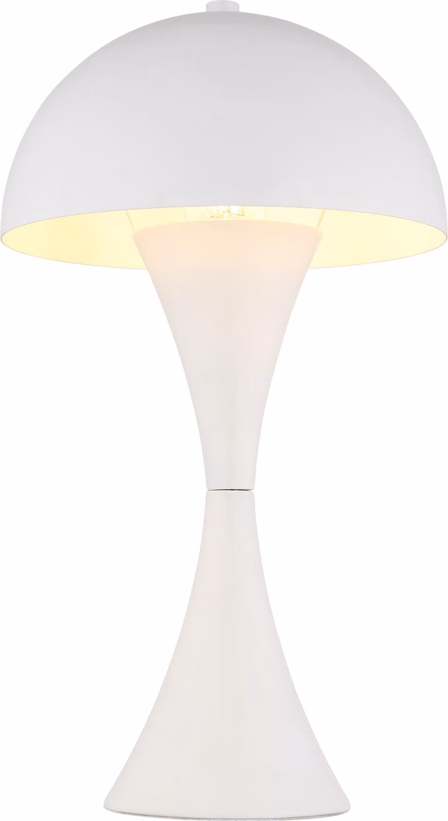 Lampada da tavolo, metallo bianco, H 36,1 cm, interruttore a bilanciere su cavo