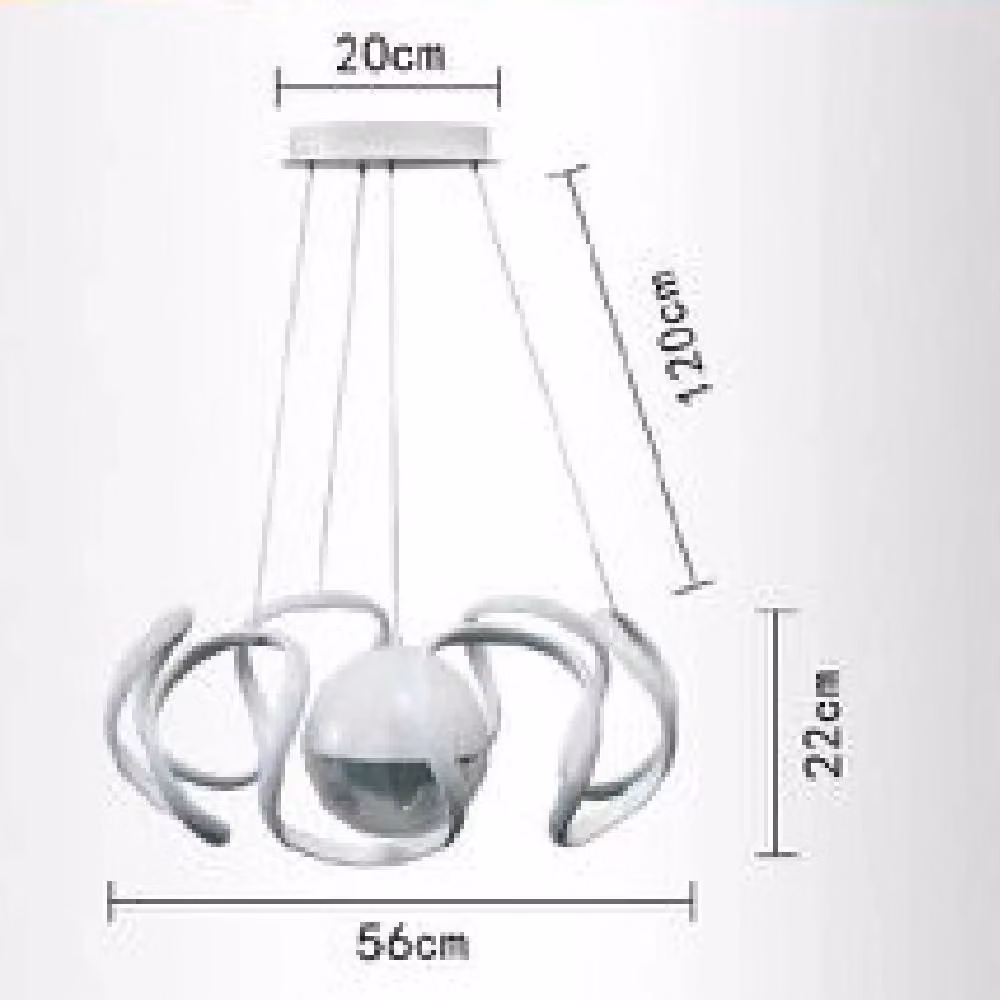Trade Shop Lampadario A Sospensione Led Spirale 2.0 Bianco Luce Fredda 6500k 78W Lp-11b – 2