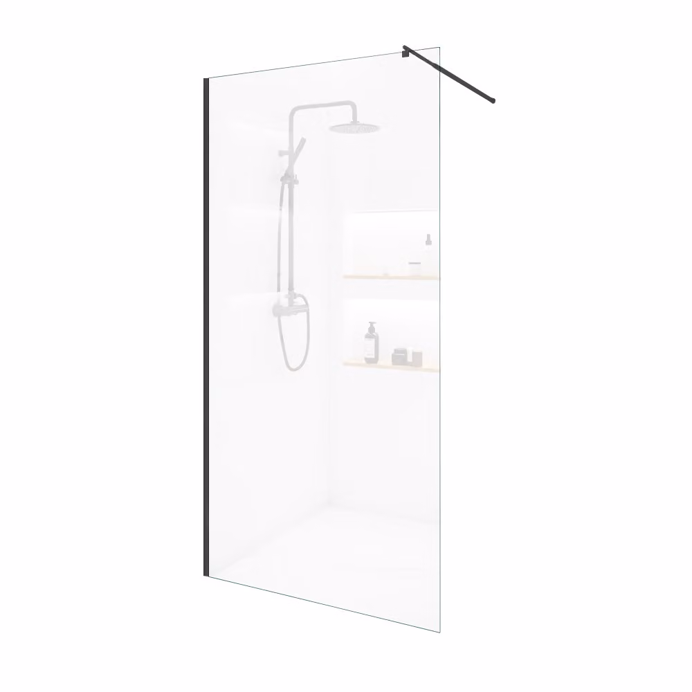 Home Deluxe - Cabina doccia - BAKI - larghezza: 130 cm, profilo nero, vetro trasparente, telaio in alluminio - vetro temperato di sicurezza da 10 mm I Walk in shower, cabina doccia, porta doccia