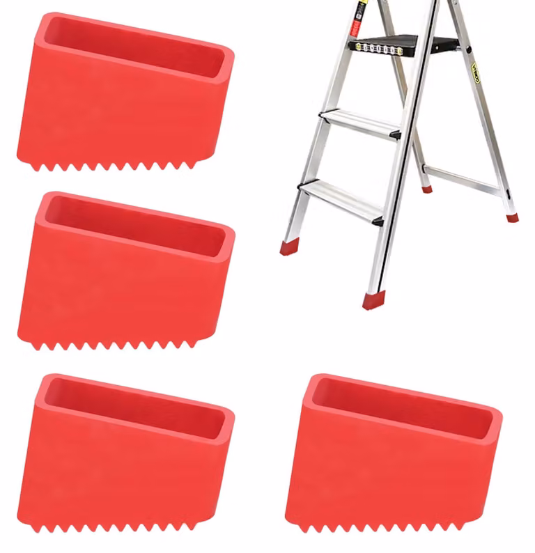 Piedini in gomma per scale, 4 pezzi, dimensioni 50 x 20 mm, ricambi per piedini di scala
