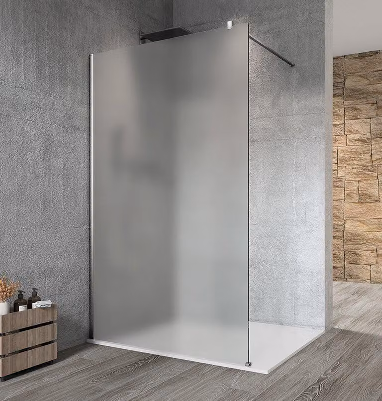 Pannello in vetro per cabina doccia Gelco VARIO CHROME, montaggio a parete, vetro satinato, 1100 mm