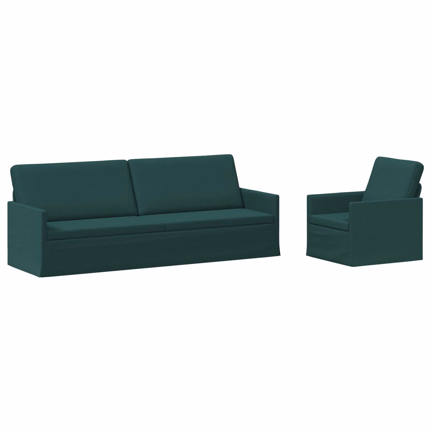 Set di 2 divani moderni vidaXL in tessuto verde con struttura in metallo per il tuo soggiorno