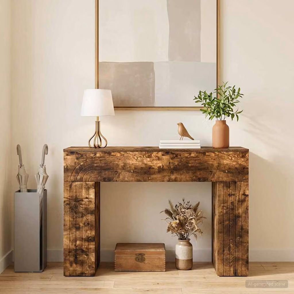 vidaXL Tavolino da salotto moderno in rovere fumo, L/P/H: 102 x 35 x 75 cm