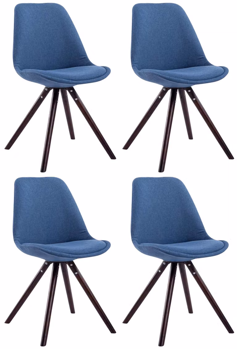 set di 4 sedie visitatore rotonde in tessuto Toulouse