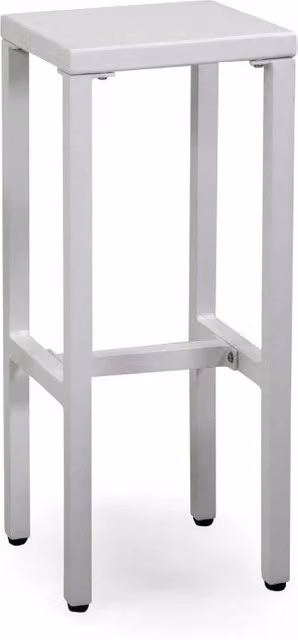 Sgabello da bar Alma Vacchetti in alluminio bianco moderno L/P/H: 30 x 30 x 75 cm