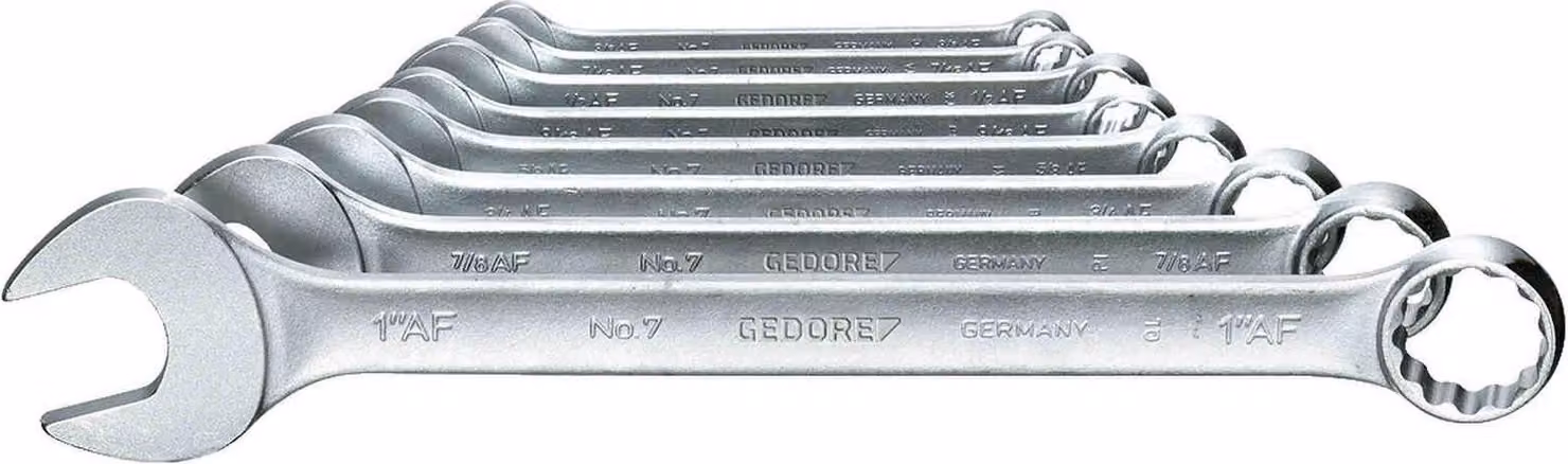GEDORE 7-08A Set di chiavi combinate 8 pezzi profilo UD 3/8-1", 6091450