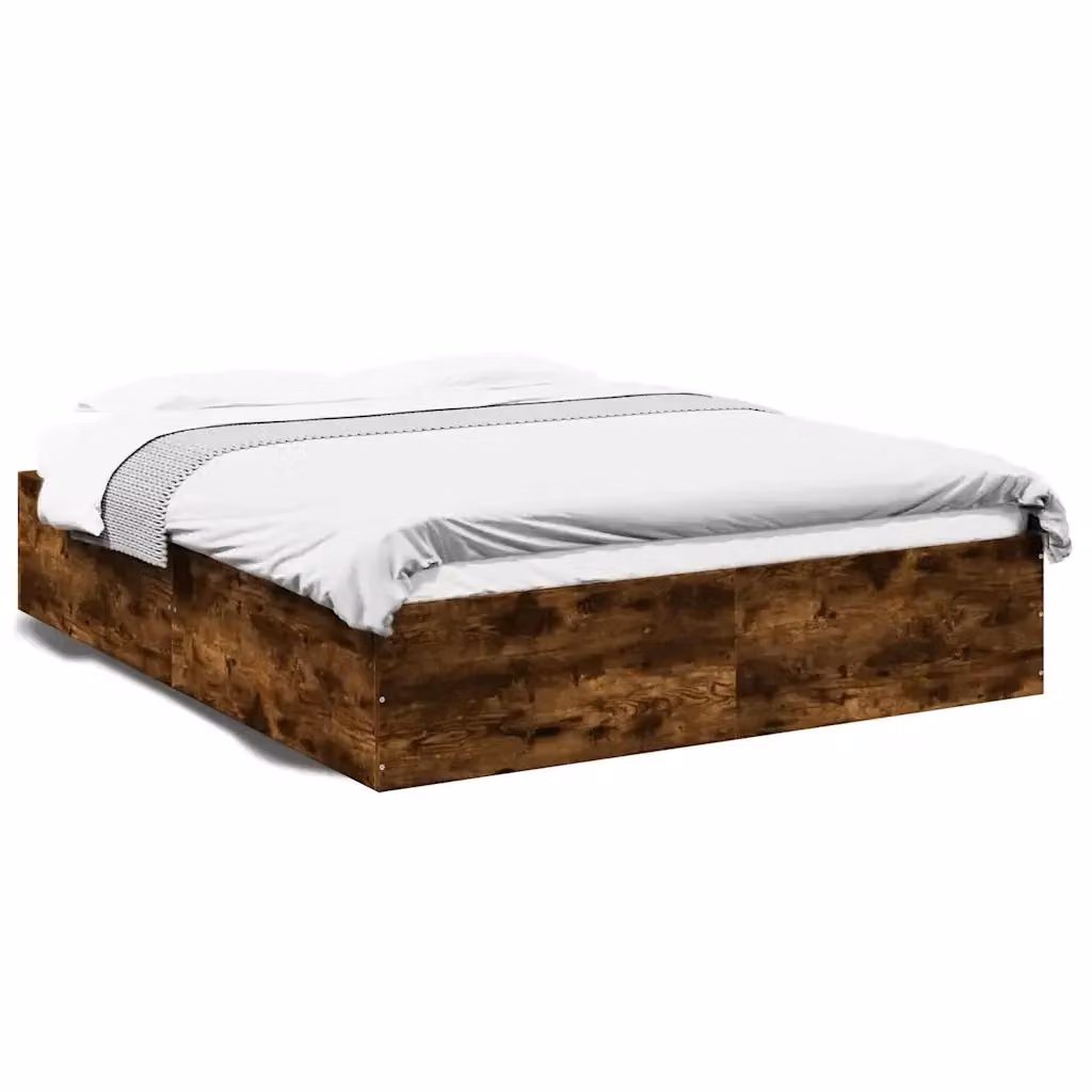 Letto Giroletto vidaXL in Legno Rovere Fumo L/P: 150 x 200 cm – 2