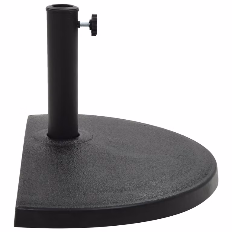 vidaXL Base per ombrellone semicircolare 15 kg in poliresina nera