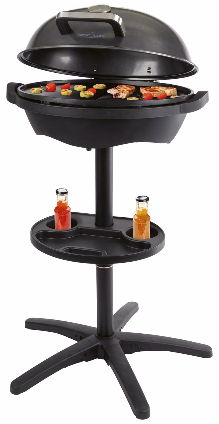 Griglia elettrica da 2400 W, 2 in 1 (adatta sia per essere posizionata a terra che su un tavolo), piastra in alluminio, colore nero