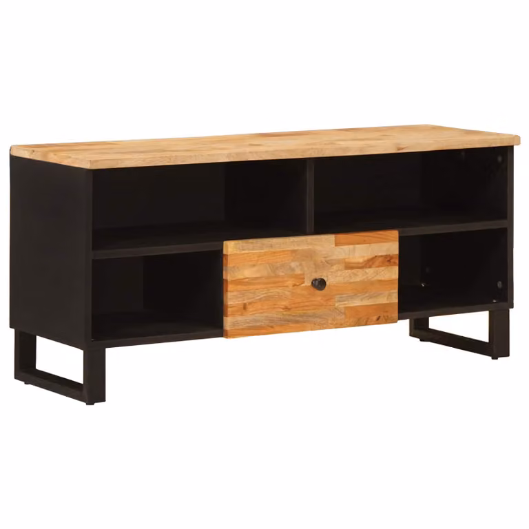 Mobile TV vidaXL in legno di mango massello marrone, L 100 x P 33 x H 46 cm