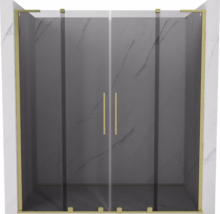 Mexen Velar L Duo porte doccia scorrevoli 170 cm, grafite, oro spazzolato - 871-170-003-42-55