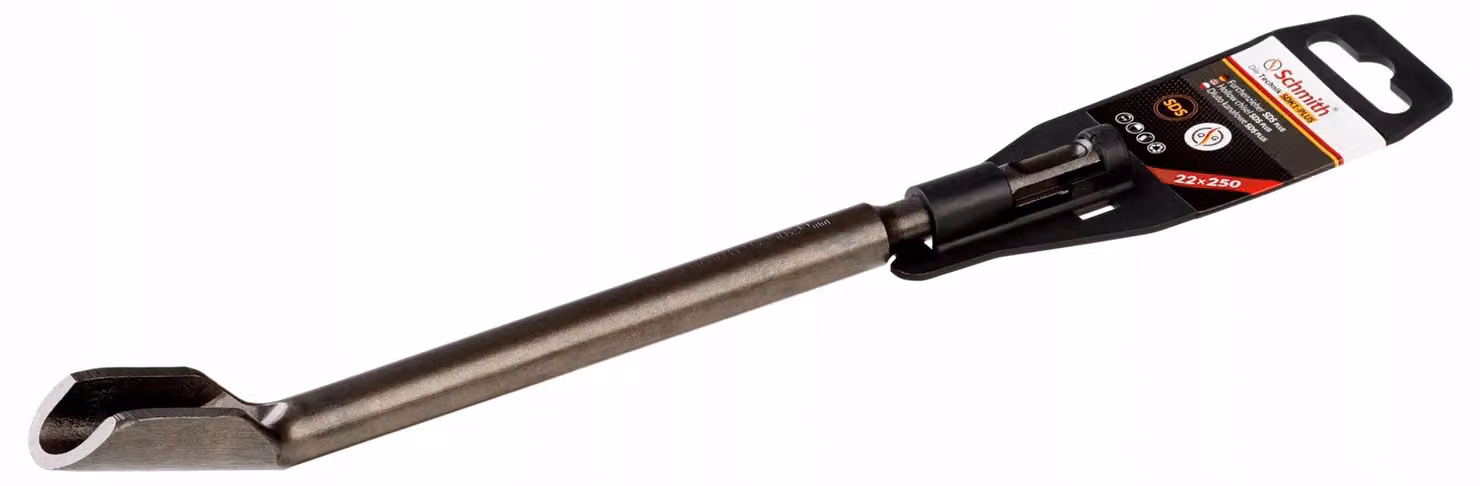 Schmith, scalpello canalizzatore SDS PLUS 22x250 mm, scalpello per demolizione, scalpello per muratura, adatto per martelli perforanti. Scalpello professionale in acciaio forgiato e temprato, utensile per lavori edili
