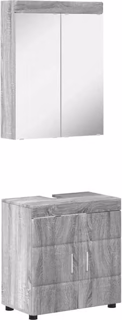 Set di mobili per il Bagno | Armadio da bagno TULUM 2 pz Grigio Sonoma