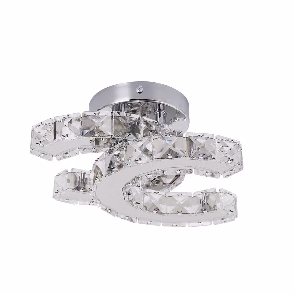 Lampada da soffitto in cristallo, LED a risparmio energetico, design elegante, L19cm, variabile