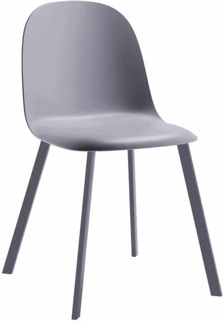Set di 4 Sedie Mael In Pp Grigio Chiaro
