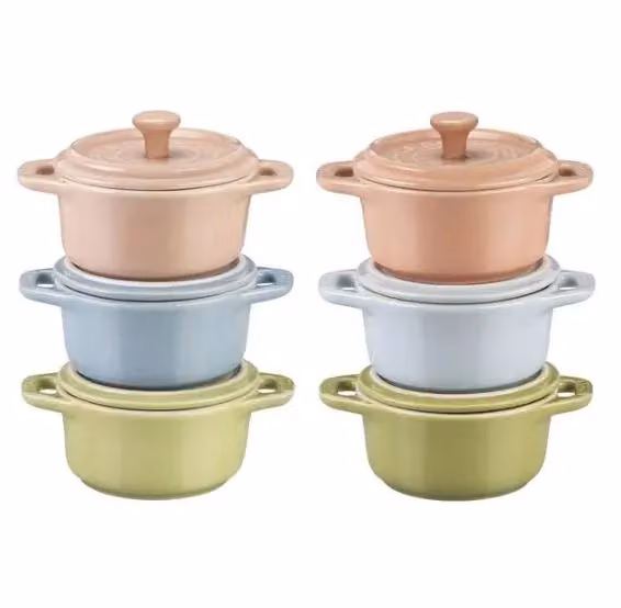 Set di mini Cocotte in ceramica Macarones Staub colori misti, diam. 10cm, 6 pezzi
