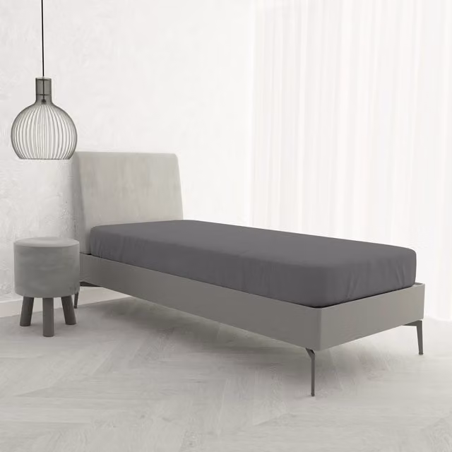 Lenzuolo singolo in cotone con angoli Max fumo Datex