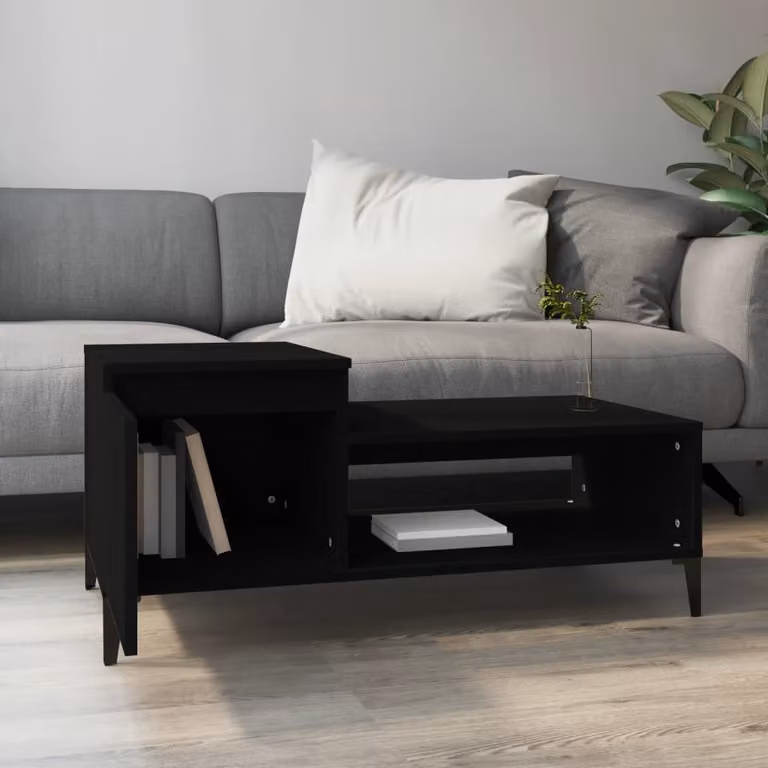 vidaXL Tavolino nero 100x50x45 cm in legno - Tavolino - Tavoli da caffè - Tavolino - Tavolo da divano