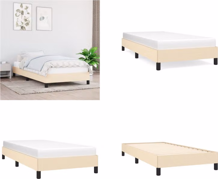 vidaXL Struttura letto crema 100x200 cm in tessuto - Struttura letto - Cornici letto - Struttura letto - Letto