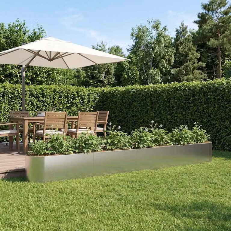 Letto rialzato da giardino vidaXL in acciaio inox color argento L: 360 cm, P: 40 cm, H: 40 cm