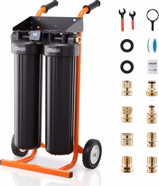 Unità demineralizzatore d'acqua PRS-TCXC con ruote, 2 flaconi da 4 L di resina e tester TDS, colore nero