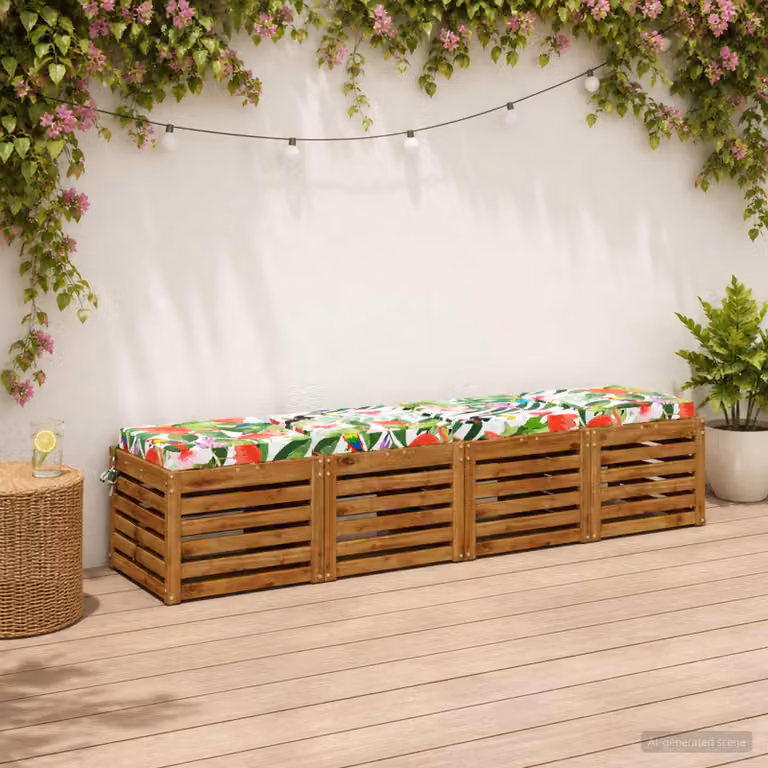 Set di 4 cuscini per sedia vidaXL multicolore in poliestere con fodera rimovibile e resistenza ai raggi UV