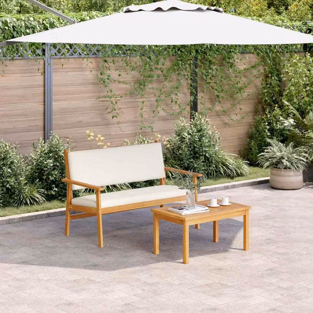 Maison Exclusive - Panchina da giardino, colore crema, legno massello di acacia