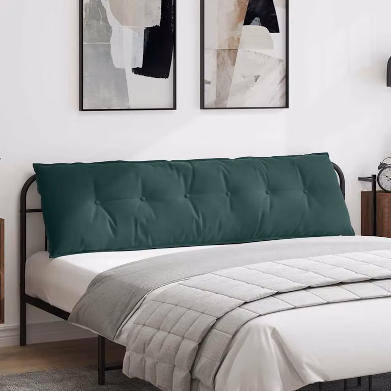 vidaXL Cuscino per Schiena Rettangolare in Velluto a Costine Verde, L 180 x P 50 cm