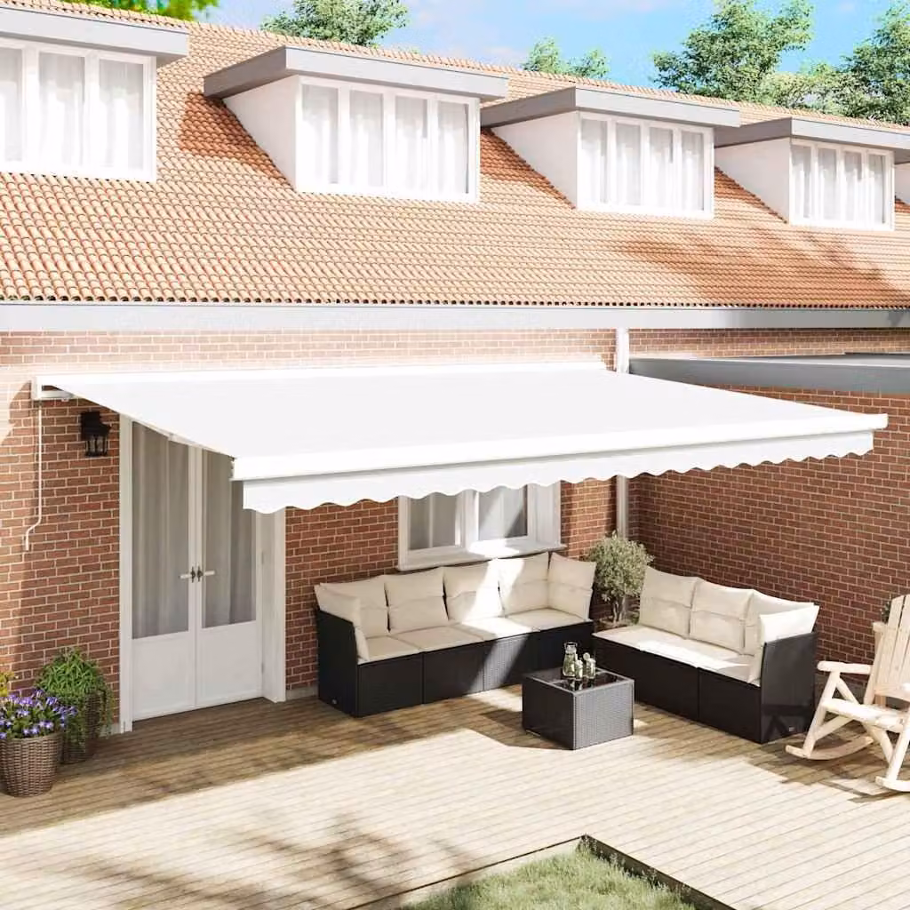 Maison Exclusive - Telo di ricambio per tenda da sole, dimensioni 5x3,5 m, colore bianco, materiale: poliestere