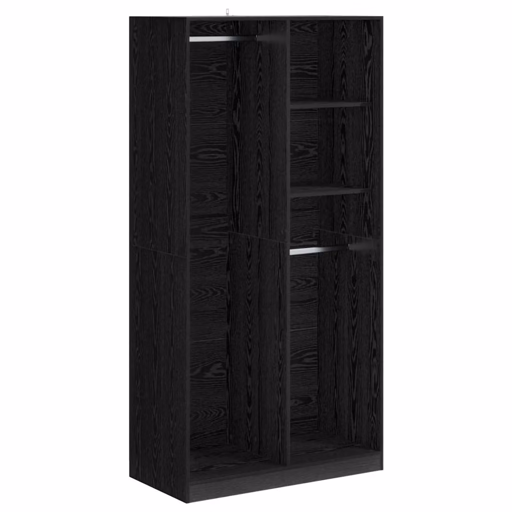 Guardaroba vidaXL Nero con Ante con Ripiani e Appendiabiti L/P/H: 100 x 50 x 200 cm – 2