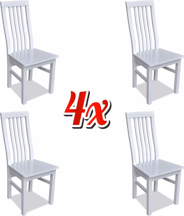 Set 4x Stuh Luxus Design Massiv Holz Stühle Sitz Veranda Küche Esszimmer