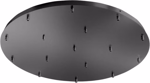 Rosone Tondo per Lampada a Sospensione OFELIA MINI B T/16 Gea Luce in Metallo Nero Opaco con Kit Fissaggio e Morsettiera
