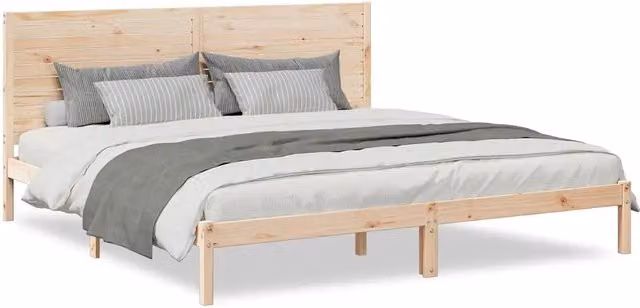 Letto matrimoniale | Letto per adulti | Giroletto Extra Lungo senza Materasso 180x210 cm Legno Massello