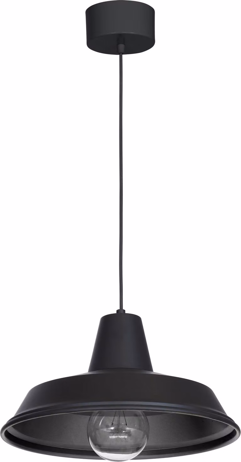 Luce a sospensione tavolo da pranzo cucina metallo nero Ø 36 cm vintage metà secolo E27 lampada a sospensione