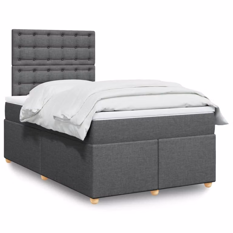 vidaXL Letto Ibrido con Materasso Grigio e Bianco L/P/H: 120 x 200 x 150,5 cm