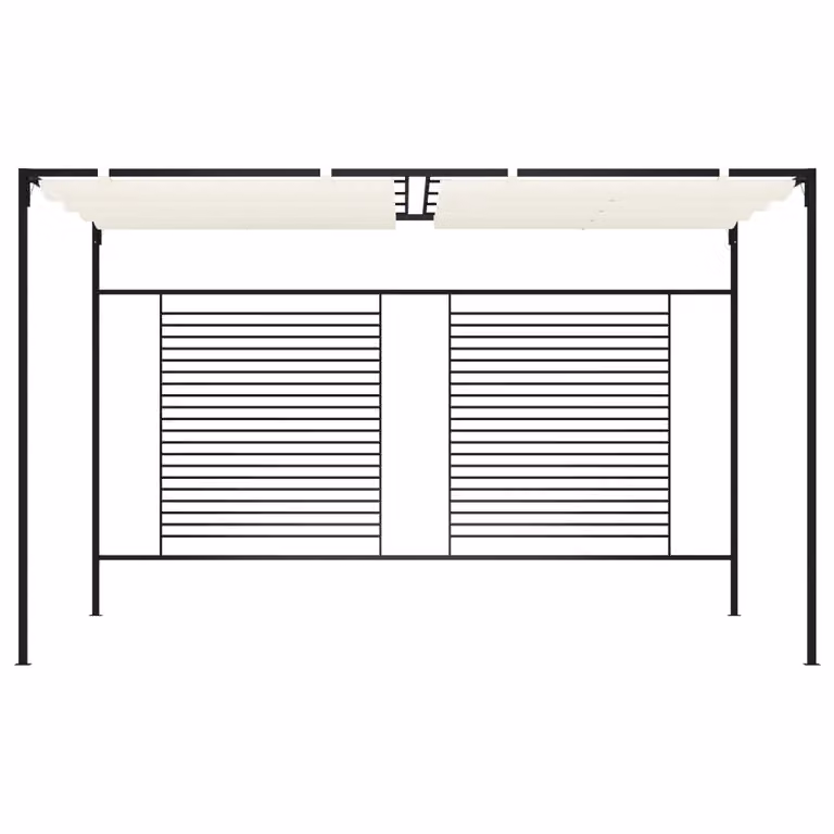 Gazebo con Tetto Retrattile 3x4x2,3 m Crema 180 g/m²