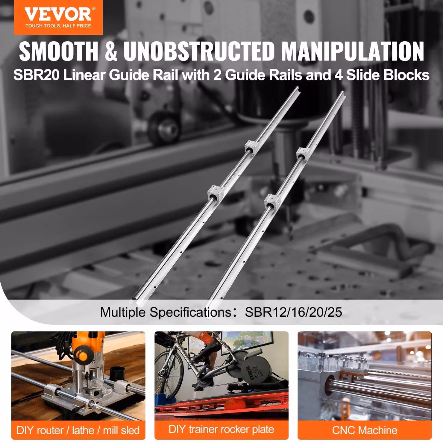 Guide lineari - Movimento fluido per sistemi di avvolgimento fai-da-te - Modello SBR20