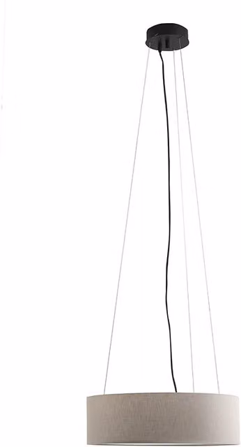 Lampada a Sospensione VIVIEN 48cm con Paralume Cilindrico in Tessuto Avorio e Attacco E27 per Interni - Rossini Group
