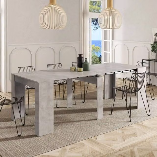 Consolle Allungabile DMORA Grigio per Cucina e Soggiorno L/P/H: 90 x 51 x 78 cm – 1
