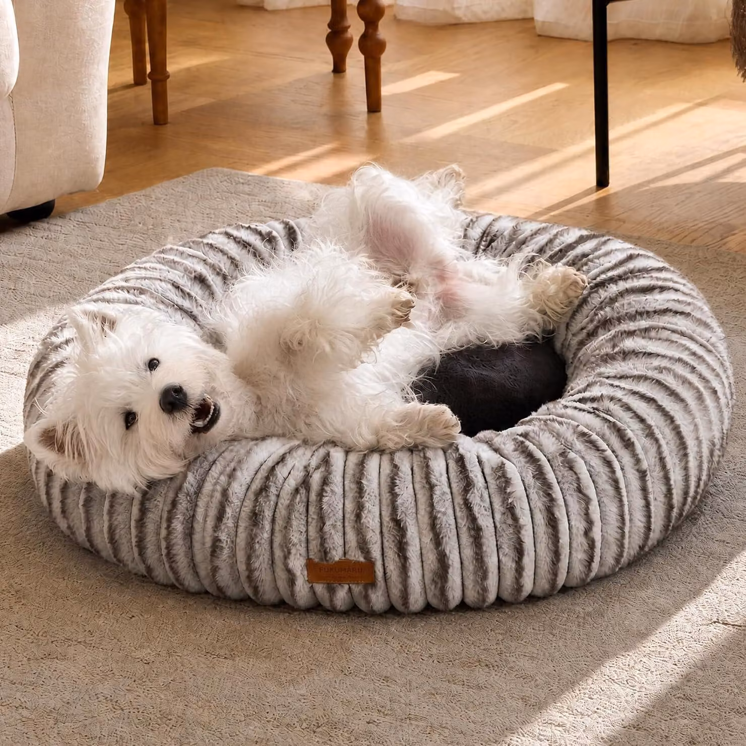 Cuccia per cani, cuccia per gatti, ortopedica, lavabile, 76 x 76 x 18 cm, colore marrone